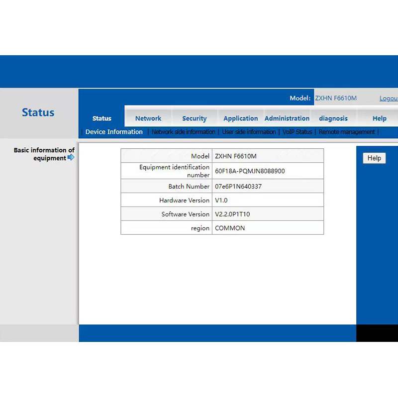 ONU Modelo Wifi6 ZTE F6610M Xpon 4ge+1tel+1usb+wifi2.4/5g Doble Banda Fttx Ont