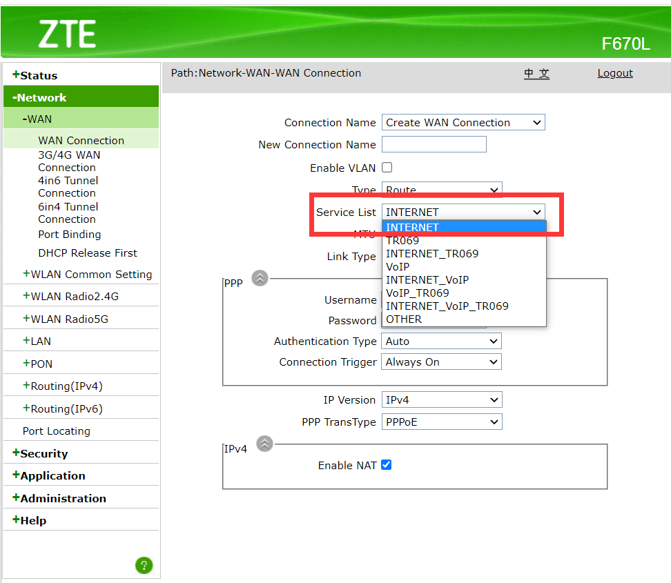 ZTE ZXHN F670L V9 Dual Band ONT