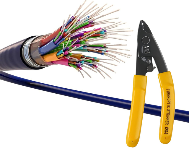 Fiber Optic Stripper 3 Port Hole Fiber Optic Stripping Tools with 6" Handle Fiber Optic Cable Stripper Tool Stainless Steel